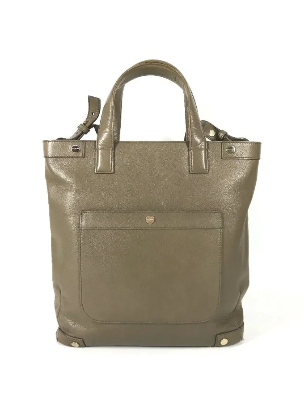 Bvlgari Shoulder Bag Sbulgari Logo Leather Gray